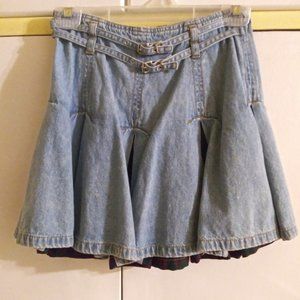 MISS JULI Denium Mini Skirt with Plaid pleats - Cheerleader style skirt Petite 5